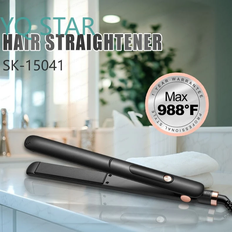 15041 Hair Straightener for  Hair Types 2 in 1 Flat Iron Clip Styler for Home Salon Use Professional Ceramic Titanium view 3