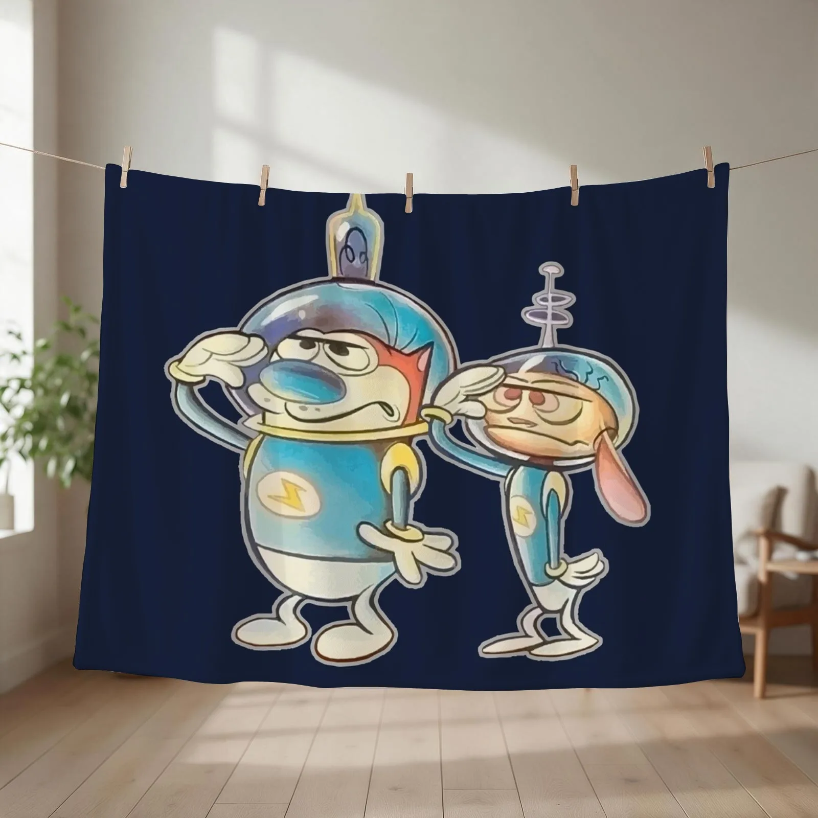 Ren and Stimpy Space Buddies Throw Blanket Soft Plush Plaid christmas decoration Decorative Beds For Sofa Thin Blankets