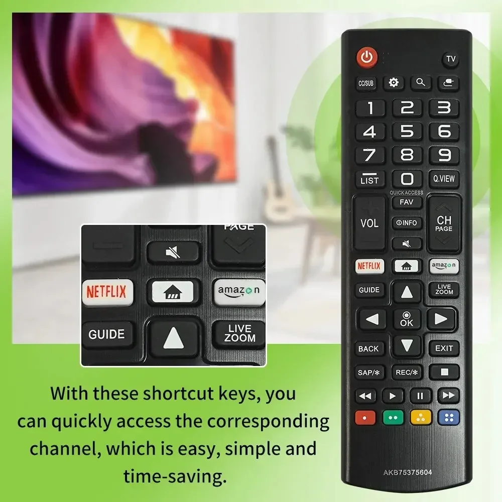 Suitable for L AKB75375604 Replacement Remote, Compatible with All G TV Models, Infrared Connection, Battery Not Included