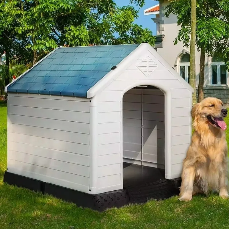 

Outdoor Indoor Multi Size Plastic Pet Dog House With Elevated Floor and Air Vents for Small Medium Large Dogs