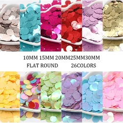 10/15/20/25/30mm Large Sequins With Side Hole PVC Flat Round Loose Sequin Paillettes Sewing Craft DIY Scrapbooking Pendant