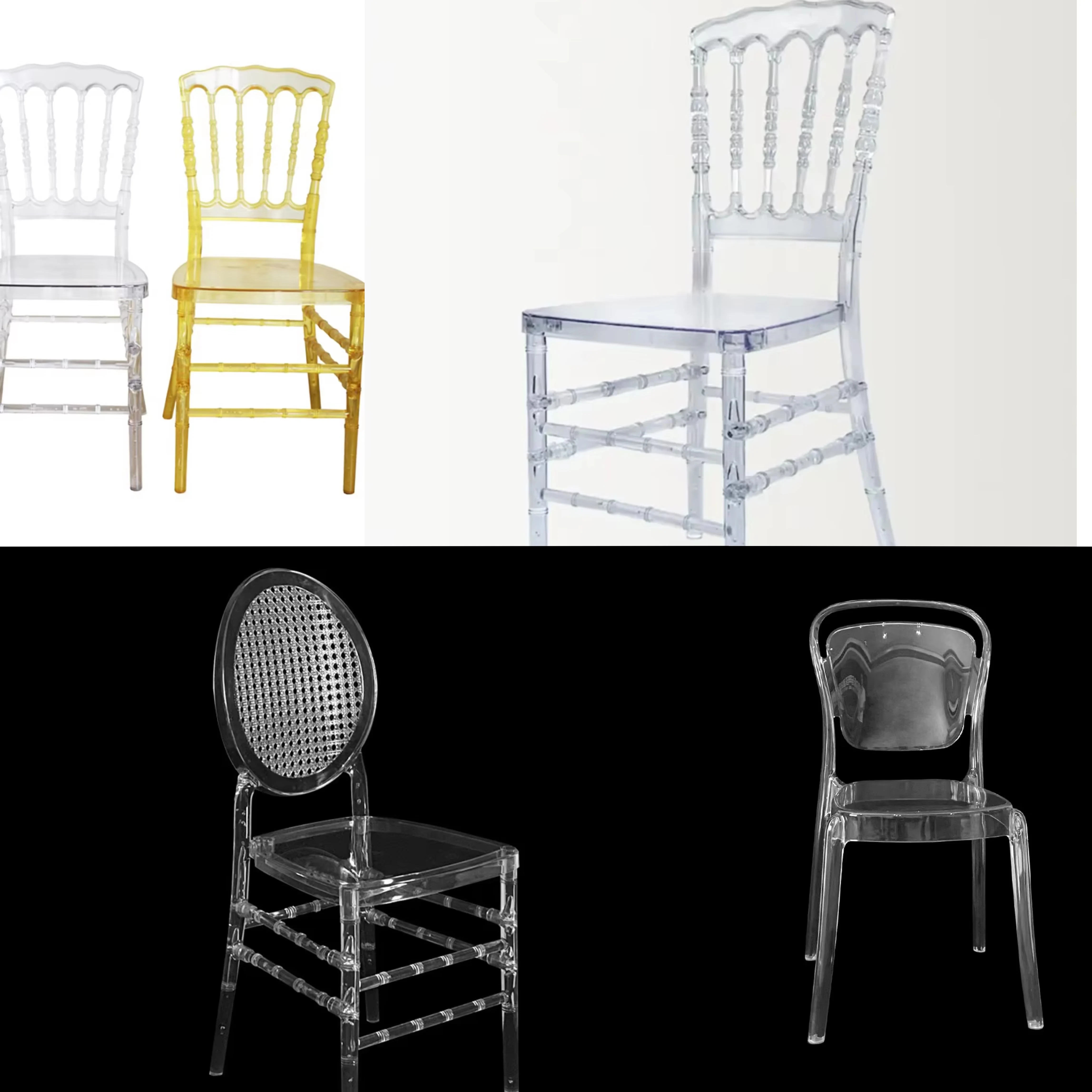 

wholesale Transparent acrylic event party dining sale acrylic plastic chiavari crystal clear wedding chair