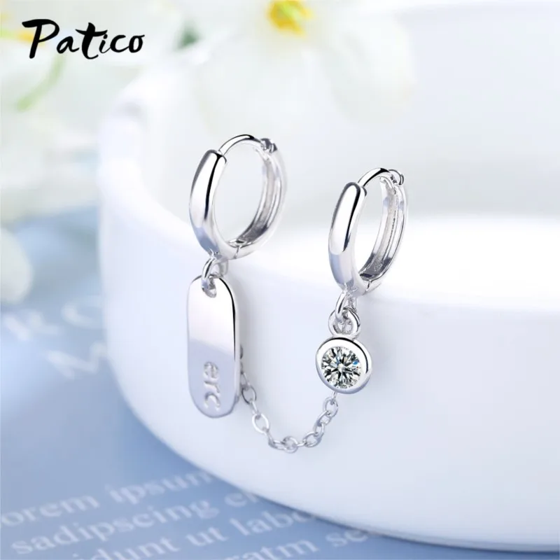 

Популярные серьги-капли из стерлингового серебра 925 пробы с двойным отверстием для ушей, серьги-капли с буквами Merci, серьги-крючки для женщин, ювелирные изделия с цирконом, подарки