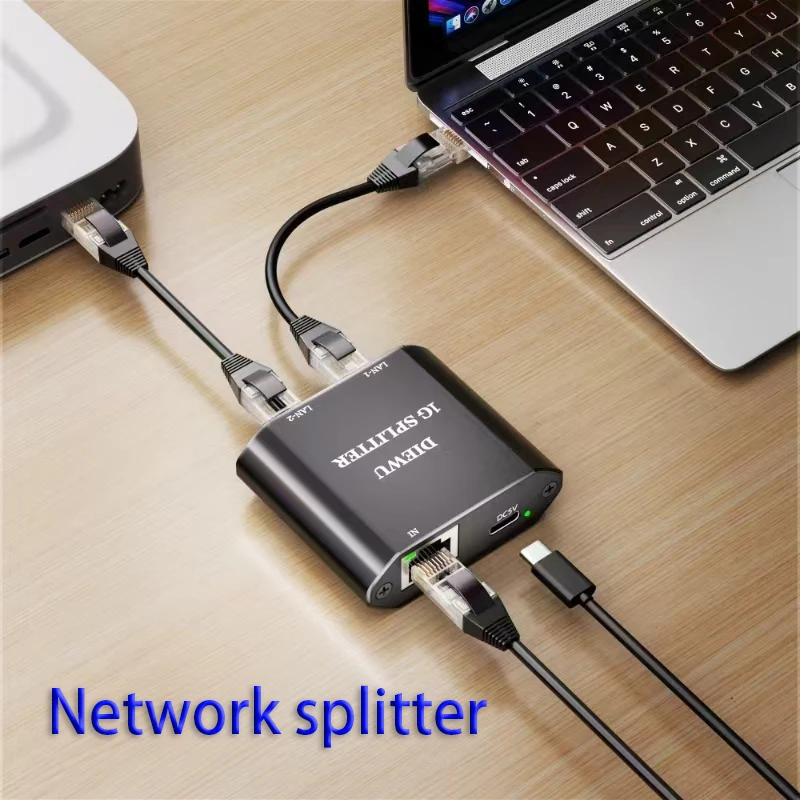 Plug and Play Internet Splitter box RJ45 converter Gigabit network cable splitter Adapter 1000Mbps Network Switch dock station