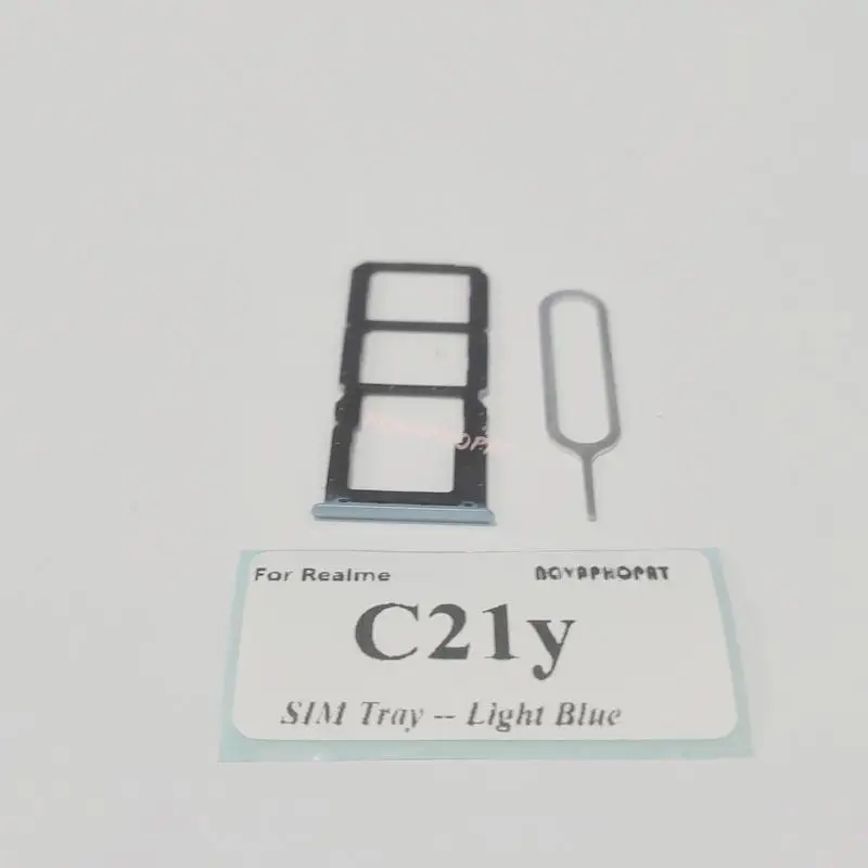 Novaphopat Brand New SIM Card Tray For Realme C21y SIM Holder Slot Adapter Reader Pin