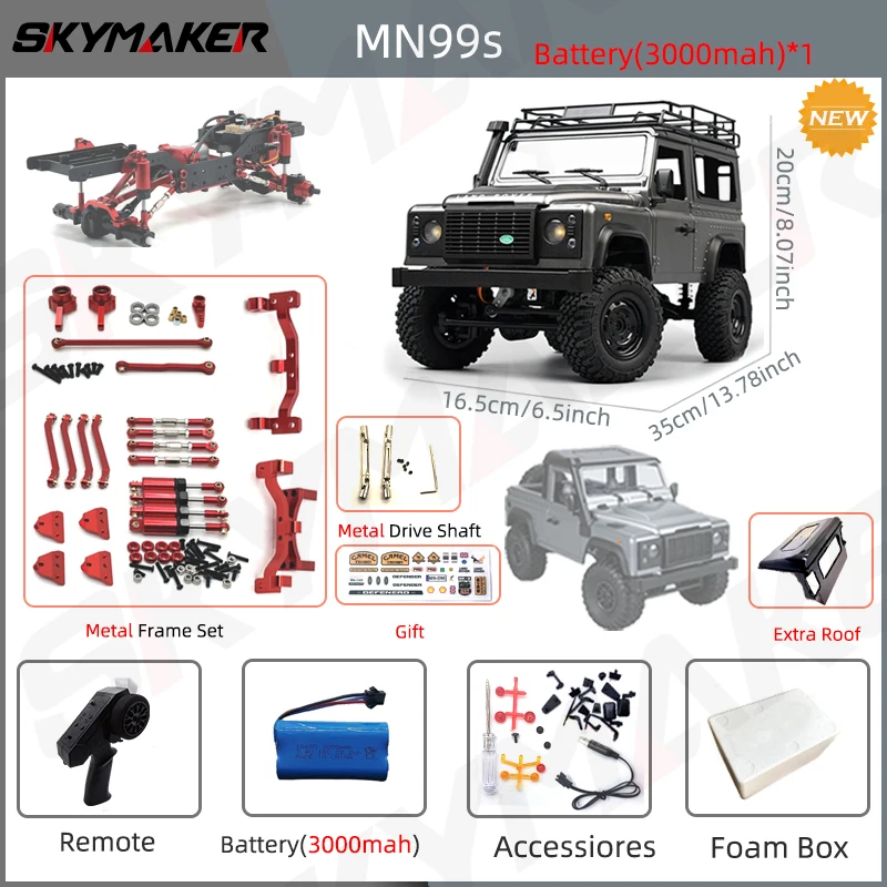 Nieuwe MN99S V2 1:12 Schaal MN Model RTR RC Auto 2.4G 4WD RC Rock Crawler MN98 MN99 Defender Pickup Afstandsbediening vrachtwagen Speelgoed