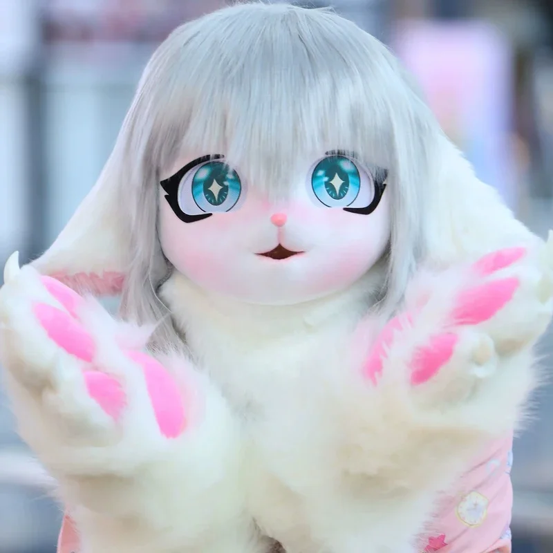 Kig Fursuit Kigurumi Headset Furry Cosplay Costume Kawaii Cute Animal Comiket Furries Paw Head Base Mask Rabbit Cat Doll Costume