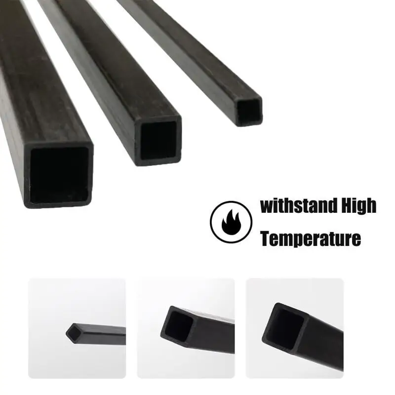 1/2/3Pcs Carbon Fiber Square Tube 1/2/3PCS, Inner Round or Square, 2-10mm X 250/500mm for Drone Frame, DIY Model Building