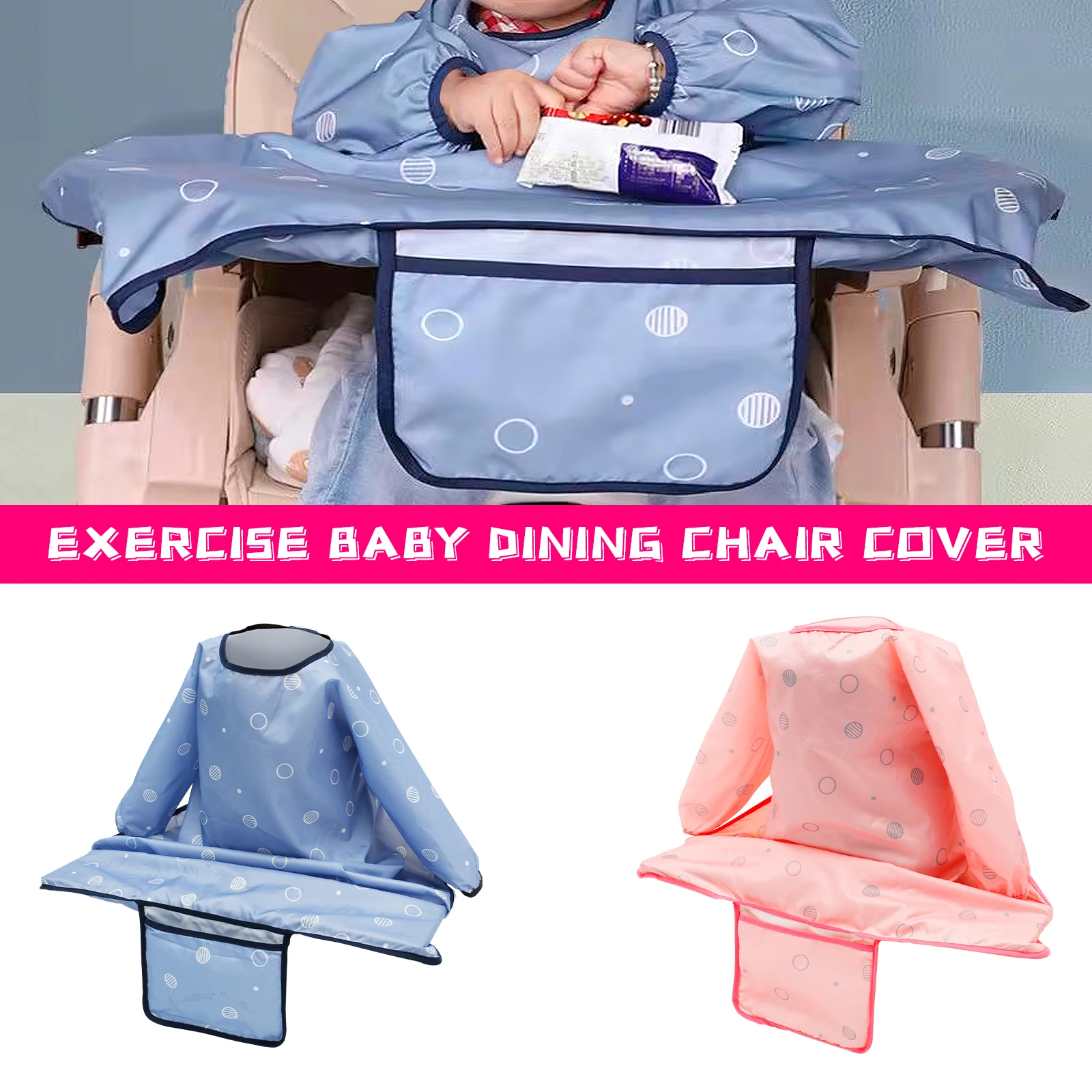 Baby Feeding Bib Polyester Long Sleeves Bib Waterproof Coverall Baby Bib Comfortable Baby Sleeved Bib Practical Toddler Sleeved