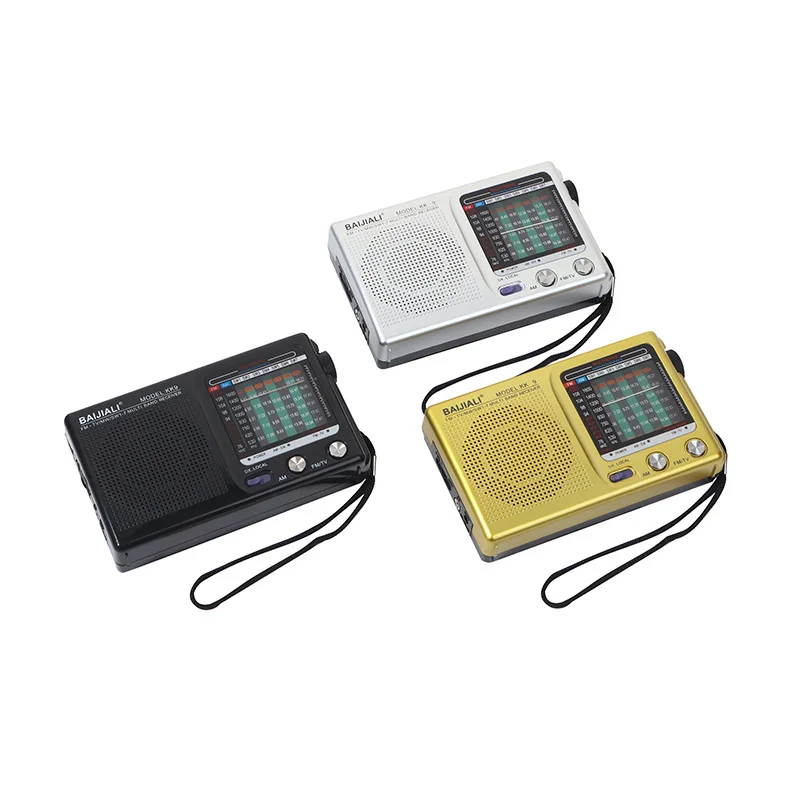 Plastic Emergency Weather Radio Full Band Portable Weather Radio SW AM FM Handheld Mini Radio Battery Powered for Indoor Outdoor