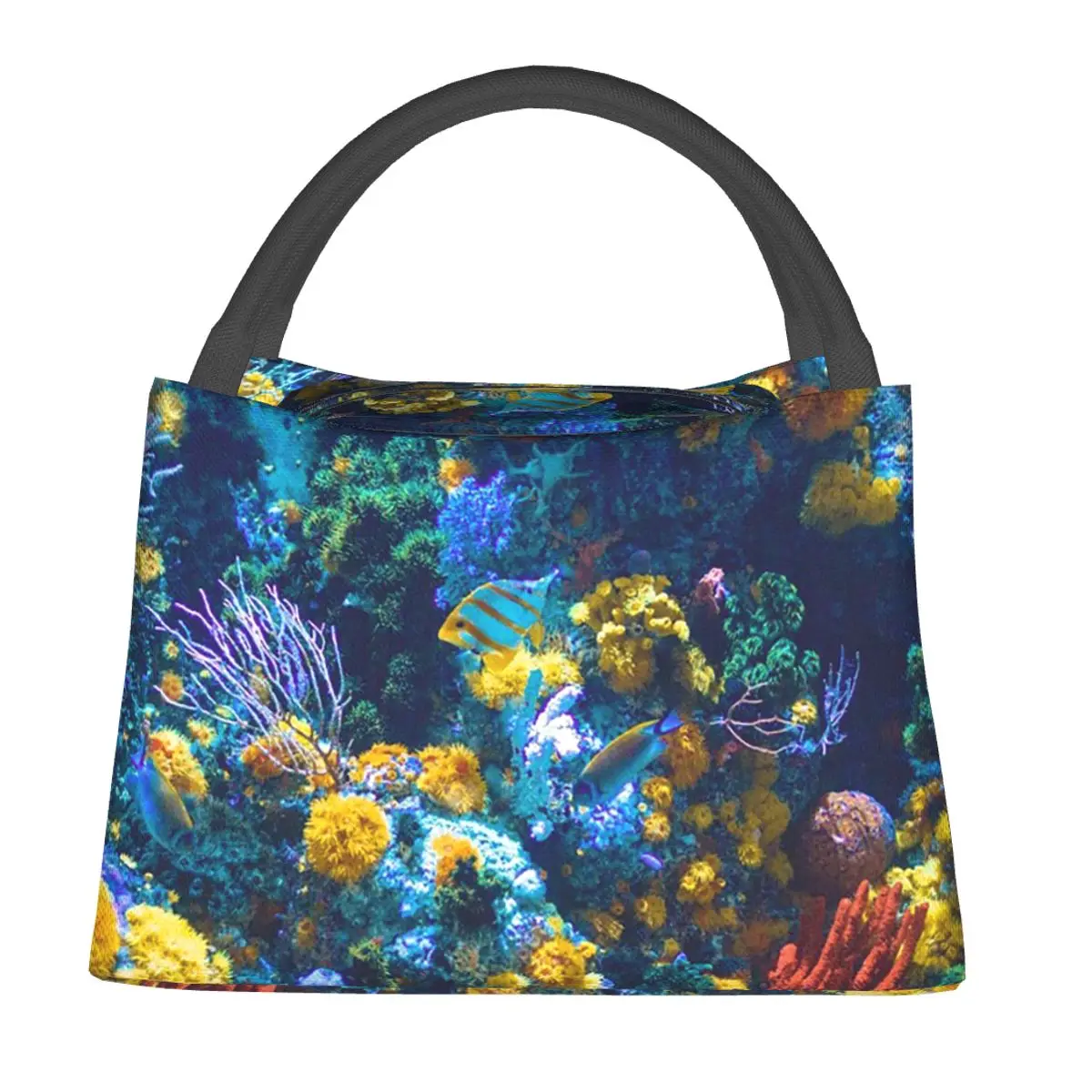 Colorful Australian Coral Reef With Tropical Fish Insulated Lunch Bag for Women Kids Portable Food Boxes Thermal Lunch Box Tote