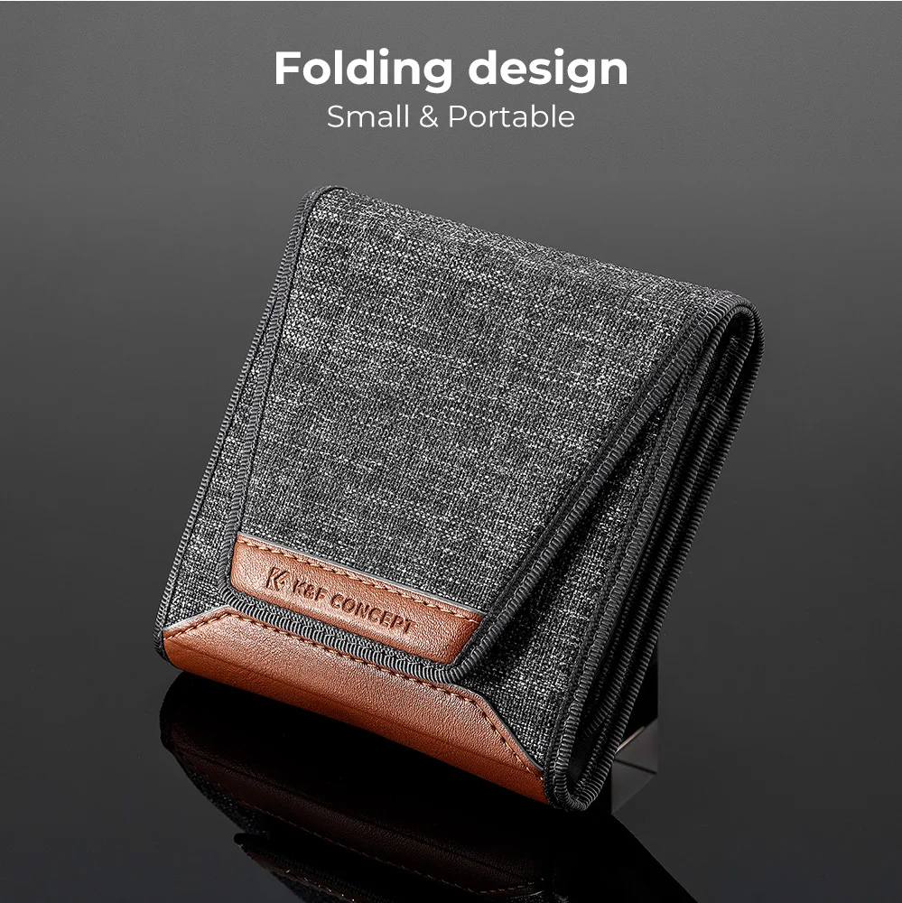 K&F Concept Lens Filter Wallet Case 3 Pockets Filter Bag For Camera Filter Size 49mm - 82mm Holder Pouch UV ND CPL Filter Case