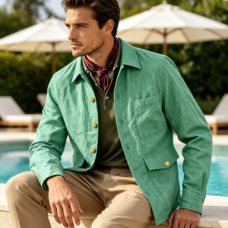 Vintage Men's Linen Jacket Lap - Men Formal Wear Office review and price