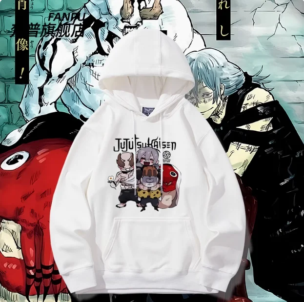 Anime Jujutsu Kaisen Mahito Hooded Hoodie Cosplay Autumn Winter Men Women Coat Loose Jacket Tops