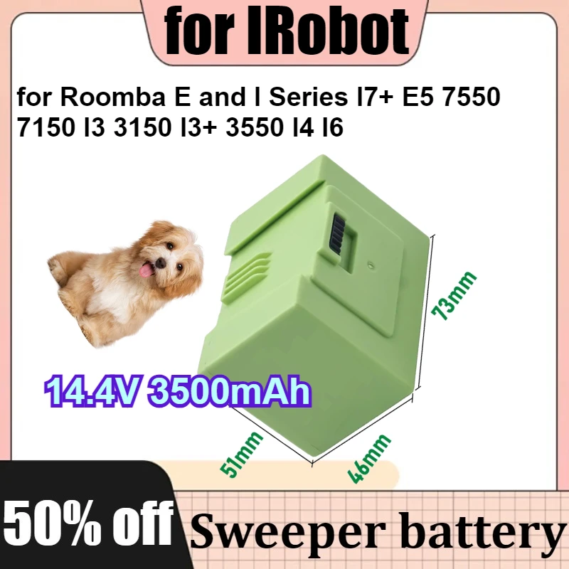 

14.4V 3500mAh Replacement Battery for IRobot Roomba E and I Series I7+ E5 7550 7150 I3 3150 I3+ 3550 I4 I6 Accessories