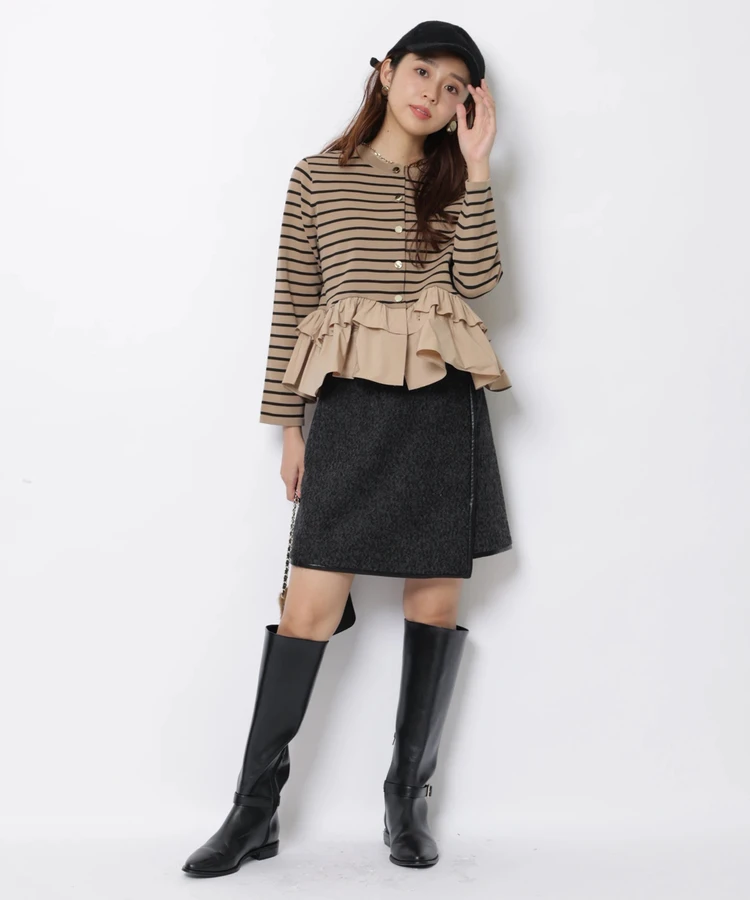 Fashionable Stripe Knitted Sweater Loose Fit Color Block Neckline Long Sleeve Women's Autumn Winter Casual Style Breathable