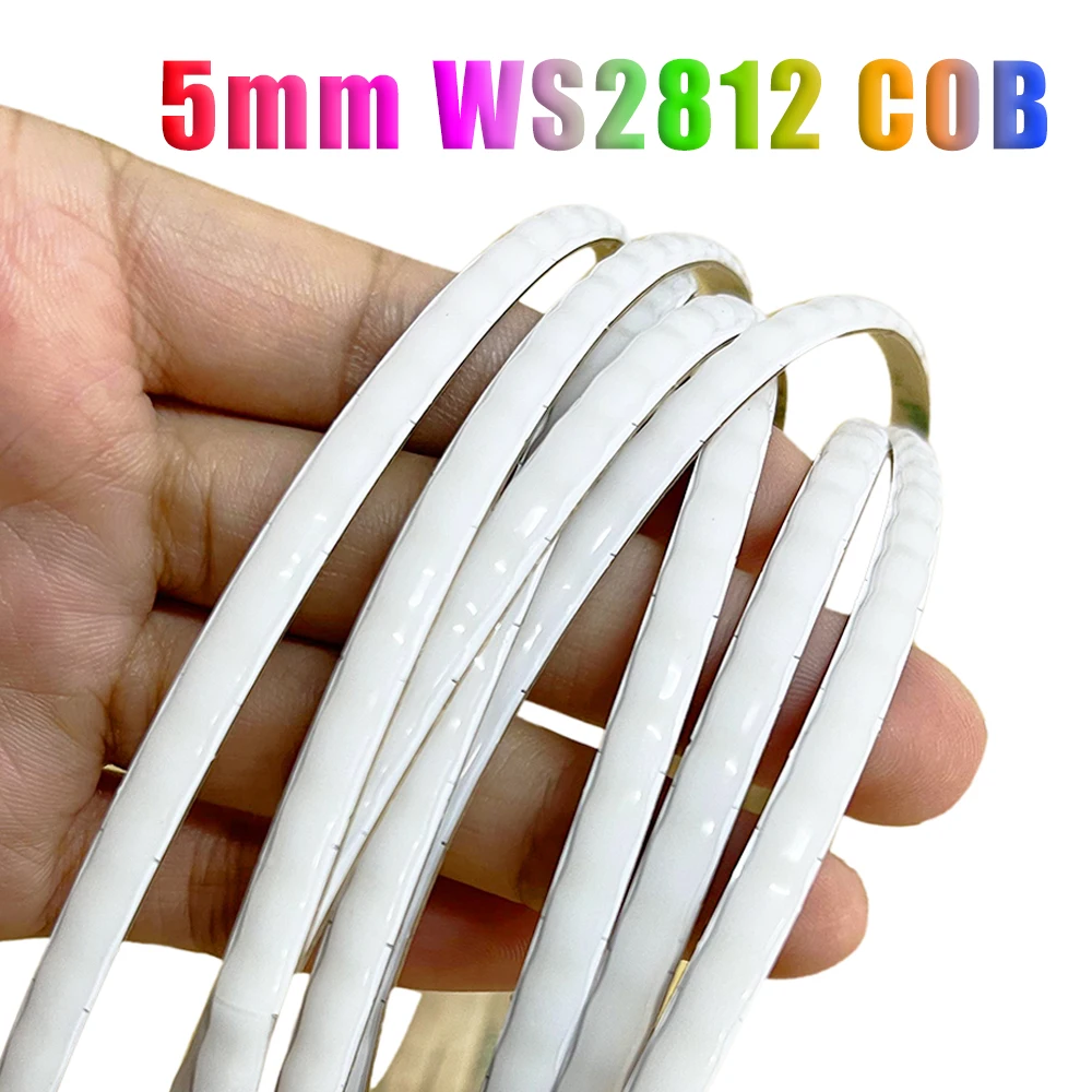 

WS2812B COB LED Strip DC5V/12V WS2812 RGBIC Individually Addressable Flexible 5mm 160Leds/m High Density Dreamcolor Pixel Light