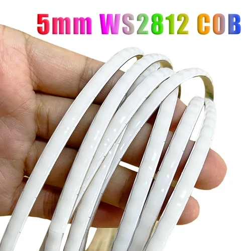 WS2812B COB LED 스트립, WS2812 RGBIC, 개별 주소 지정 가능, 고밀도 드림컬러 픽셀 라이트, 5mm 160LED/m, DC5V, 12V