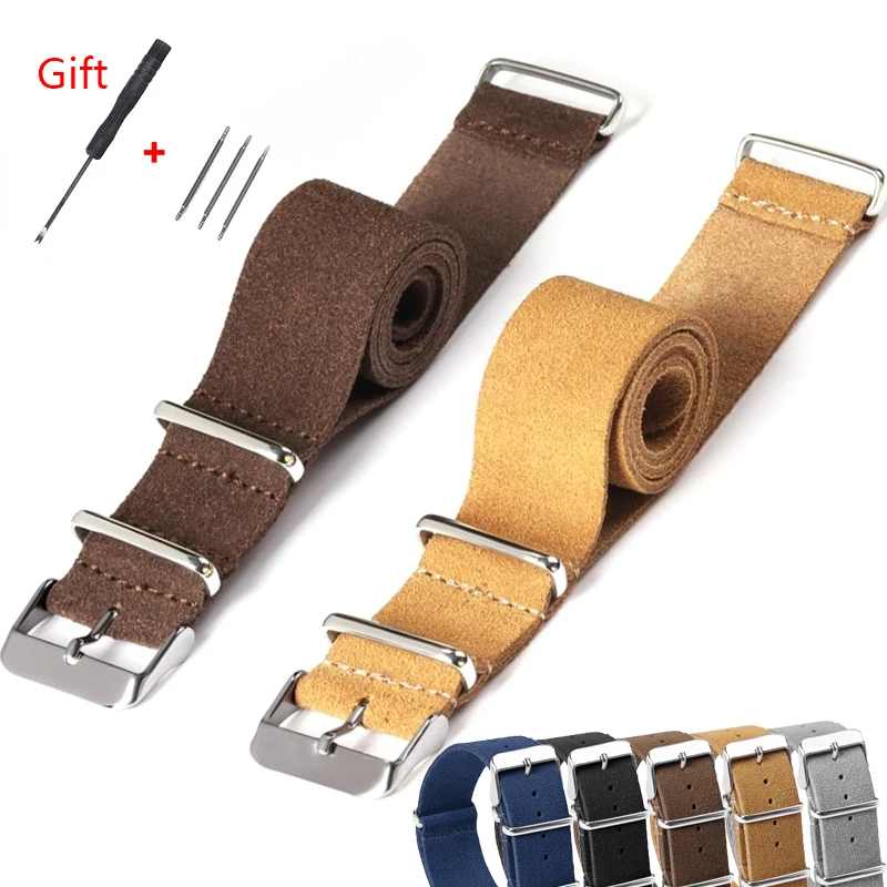 20mm 22mm Soft Suede Leather Watch Band Sport Strap for Seiko for Omega Comfortable Bracelet Universal Replacement Wristband