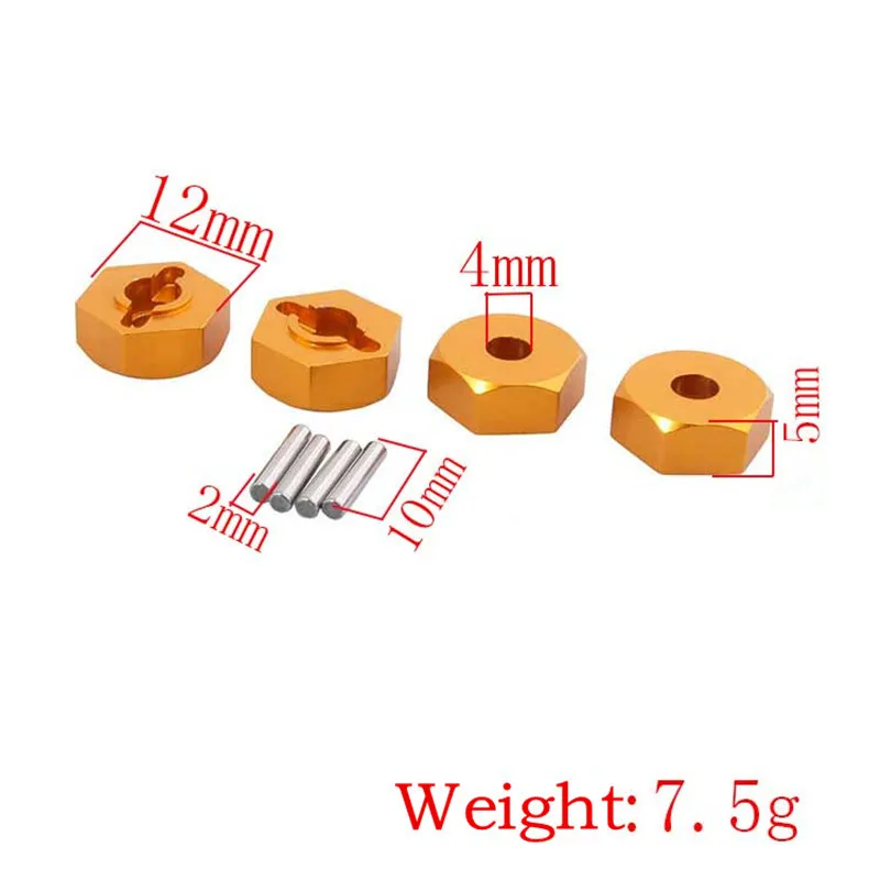 4 teile/los HSP Upgrade Teile 122042   Aluminium-Rad-Sechskantmontage, 12 mm, Maßstab 1:10, Modelle für Himoto Baja RC Car Truck