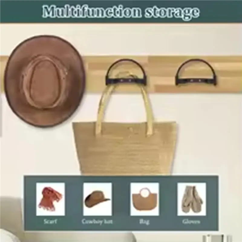 A93Z حل تخزين القبعة حامل عرض غطاء مثبت على الحائط حامل قبعة رعاة البقر المزخرف #6