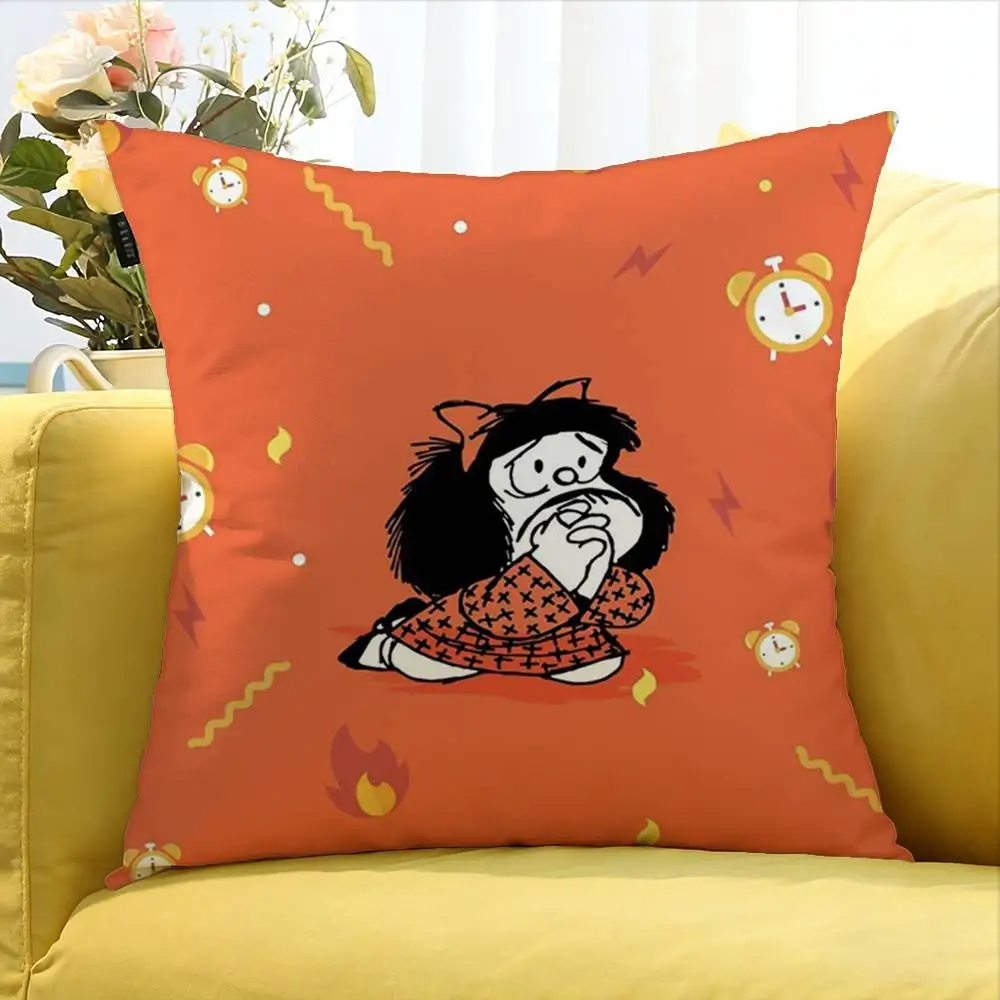 Cartoon Cute M-Mafalda World Various Sizes Square Pillow Case For Car Home Bedchamber Decor