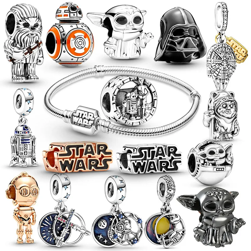 Disney-abalorio de plata de ley 925 de dibujos animados para mujer, accesorio de colección mandaloriano, compatible con Pulsera Original, joyería,