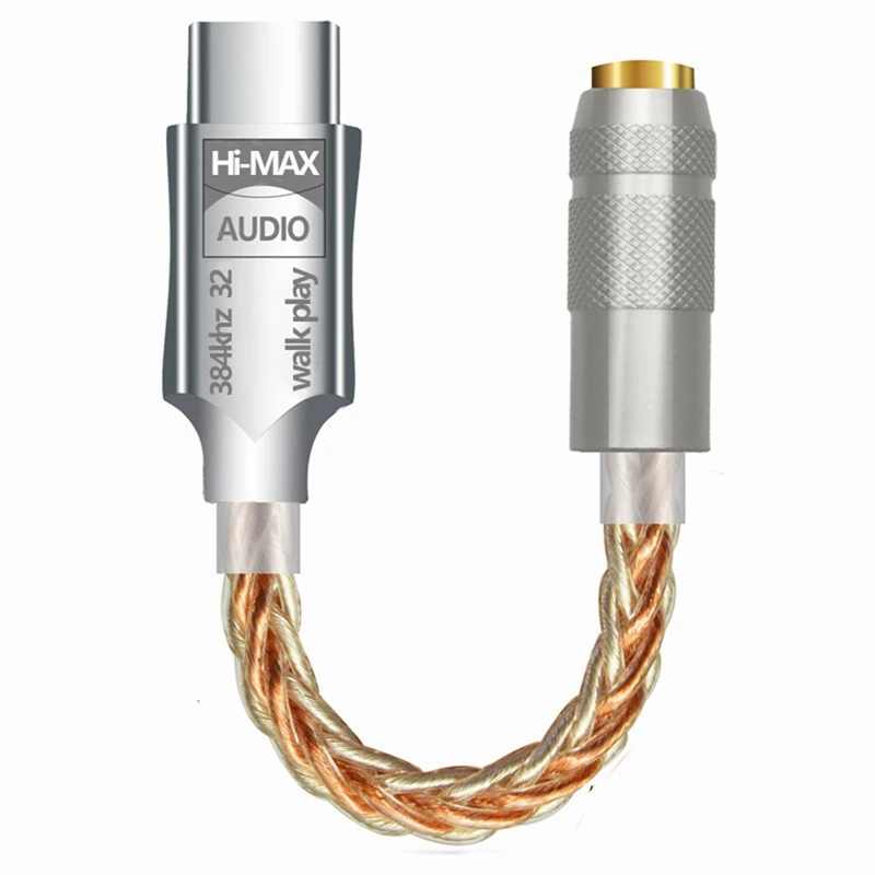 ประเภท C ถึง 3.5 มม.Hifi DAC อะแดปเตอร์หูฟัง USB C ถอดรหัสเสียง AMP อะแดปเตอร์ CB1200AU การ์ดเสียงตัวถอดรหัสดิจิตอล