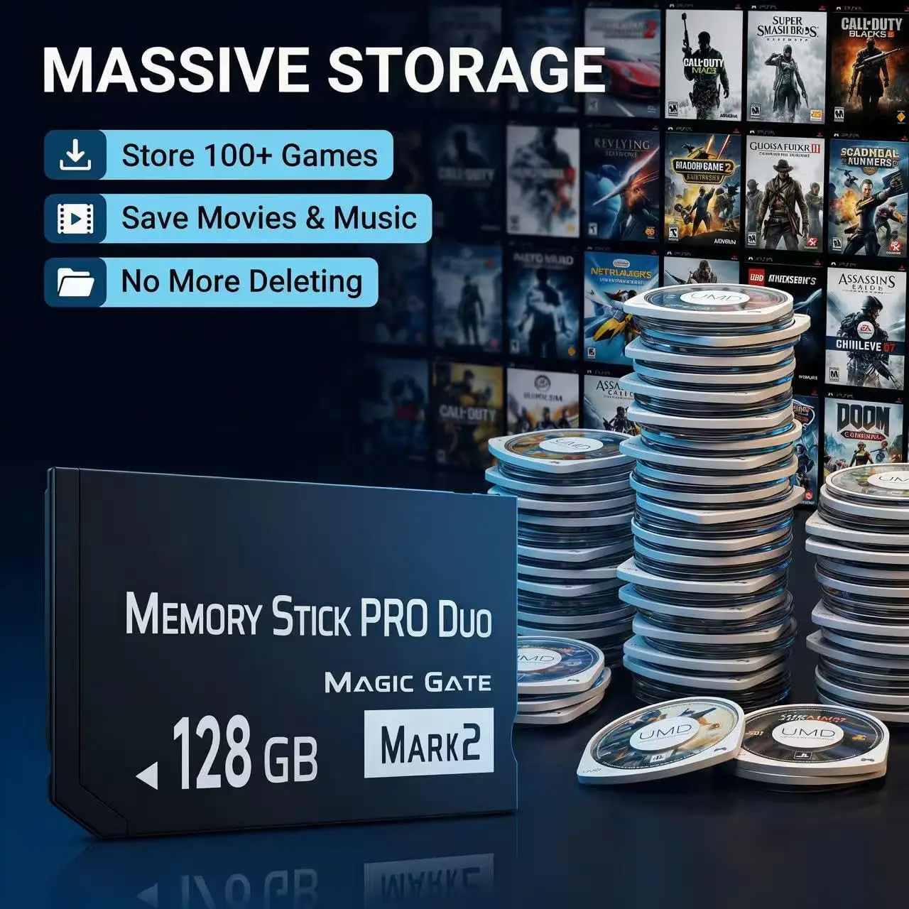 128GB Memory Stick Pro Duo MARK2 – High-Speed Storage for PSP, Cameras & Handycam