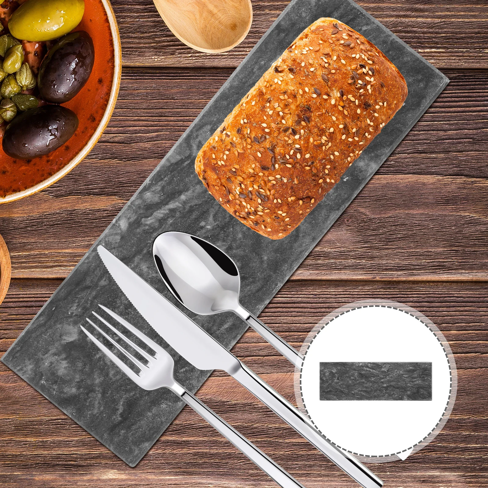 

Black Marble Tray Multi Function Dessert Serving Tray for Wedding Party Appetizer Sushi Display Stone Food Presentation Plate