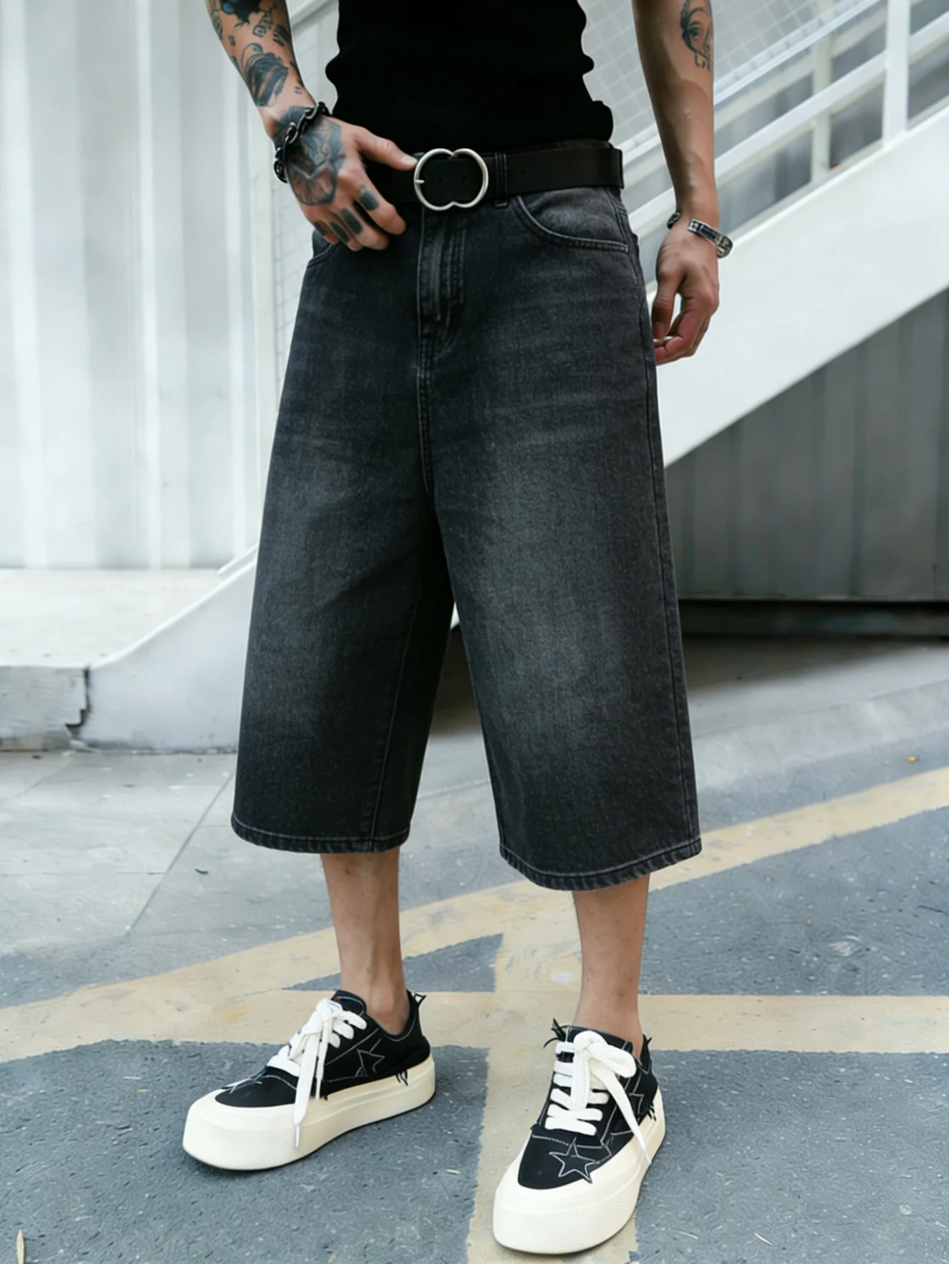 Shorts en jean noir non extens - Mens Fashion Denim avis et prix