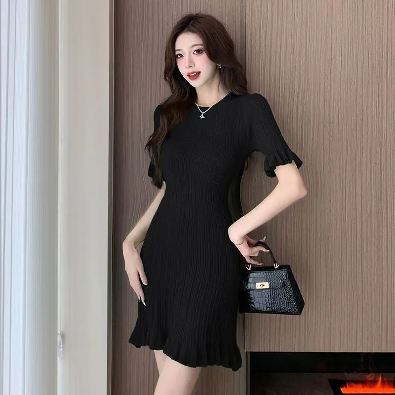 Female Dresses Soft Women's Dress Prom Night Club Evening Mini Black Short Party Sensual Sexy Elegant Chic X Aesthetic One-piece