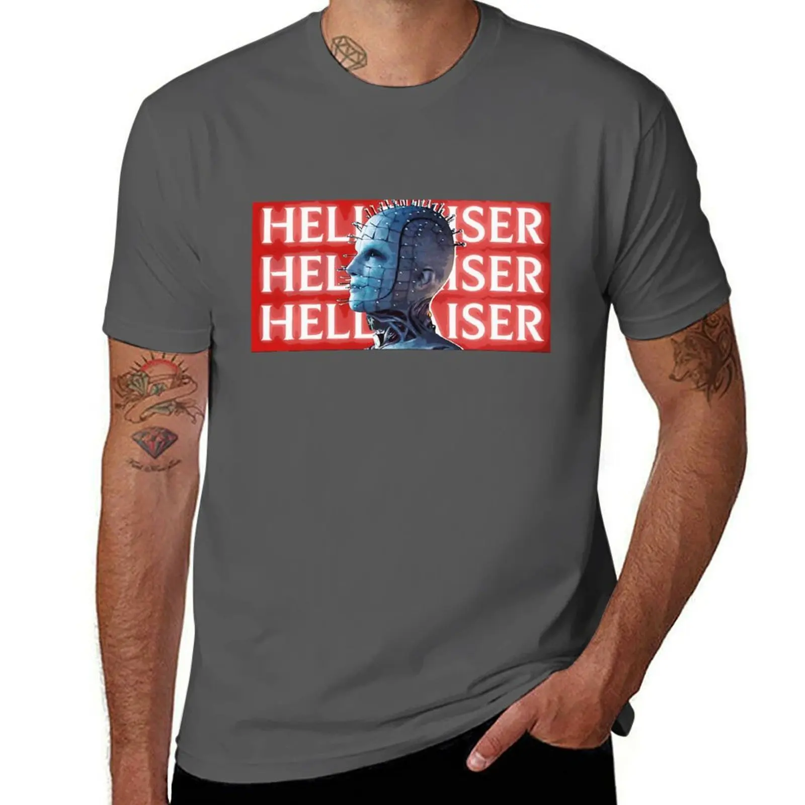 

hellraiser tv show T-Shirt Simple Solid Color Crew Neck Tee
