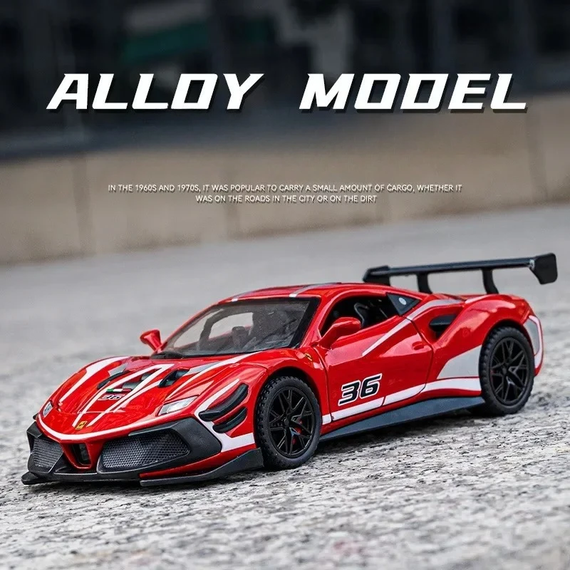 1:32 488 Supercar Legering Auto Diecasts & Toy Vehicles Auto Model Geluid En Licht Trek Auto Speelgoed Voor kinderen Geschenken