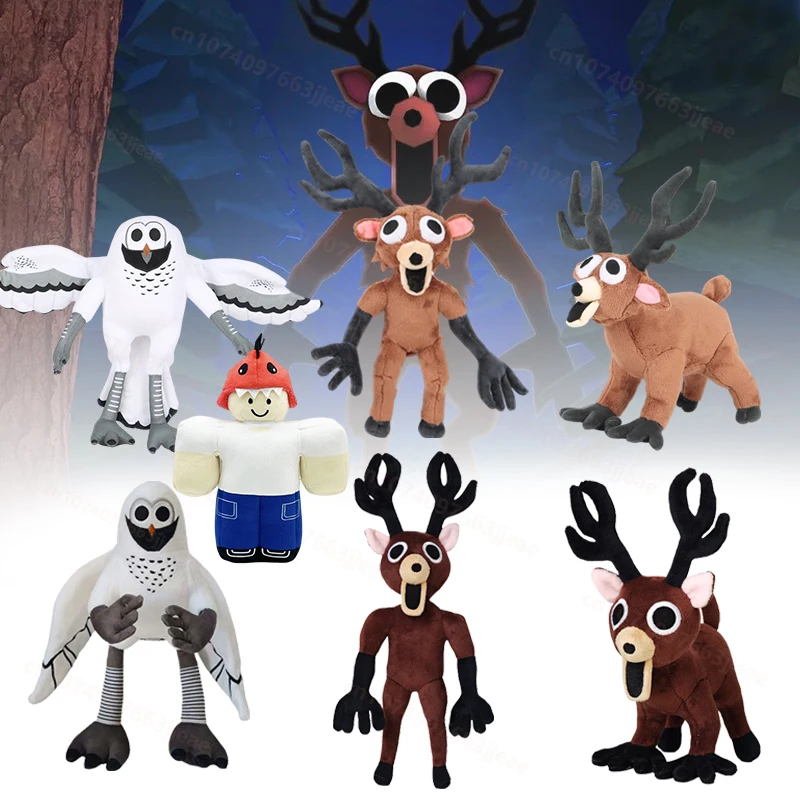 

2025 New 99 Nights In The Forest Plush Game Merchandise Brown Stand And Sit Elk Deer White Owl Stuffed Doll Pillow For Kid Gifts