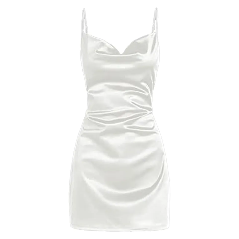 knee length dresses for ladies EDEN Mini Slip Dress | Cowl Neck Satin Mini Slip Dress