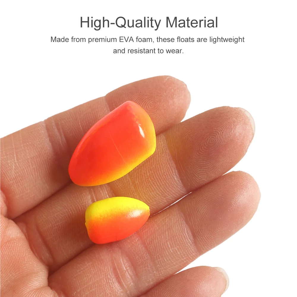 60PCS Fishing Floats Pompano Floats for Fishing Rigs Floats Fly Fishing Floats Bright Color with Tackle Box Lightweight EVA Foam