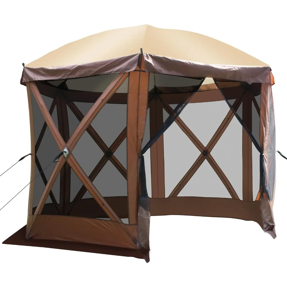 

10FT Canopy, Pop Up Gazebo with 2 Wind Panels, Tent Outdoor Shelter with Ground Stakes & Carry Bag, Outdoor Shelter