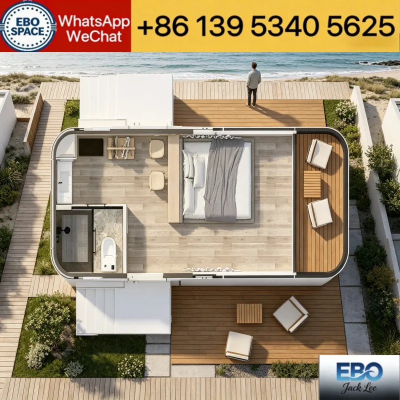 Full Furnished Expandable Prefab Container Villa Expand Out Tiny Home With Kitchen Toilet For Rental Business