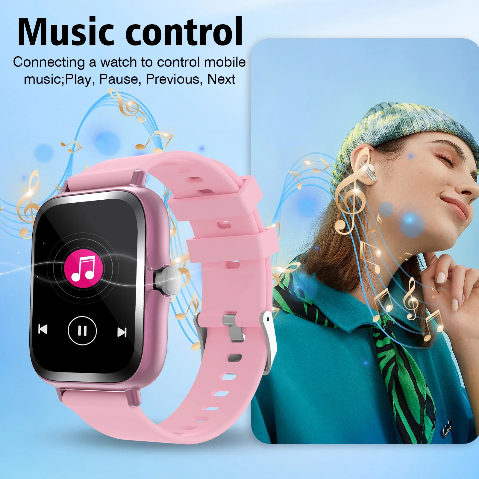 Smartwatch, resposta/fazer chamadas, lembretes de mensagens, mostrador personalizável, vários modos esportivos, adequado para homens e mulheres