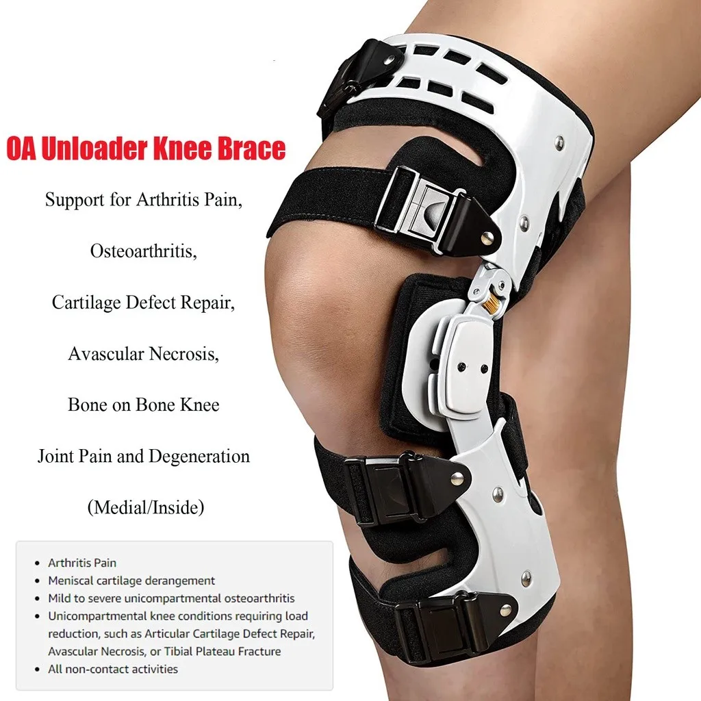 Unloader ROM Knee Brace Hinged Immobilizer for ACL MCL PCL Injury - Orthosis Stabilizer for Women and Men Adjustable Recovery