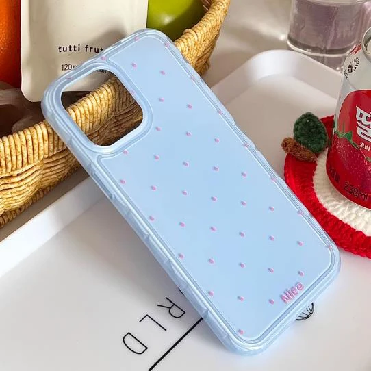 Urocze etui na telefon w kolorze makaroników w kropki INS do iPhone'a 17 Pro Max 16 15 14 13 12 Pro Max 17 Air, modne, odporne na wstrząsy. — zdjęcie produktu 2
