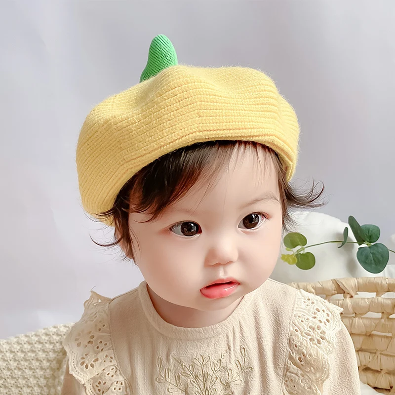 HoneyCherry Baby Hat Girls Baby Beret Girl Net Red Infant Painter Hat Cute Super Cute Child Hat