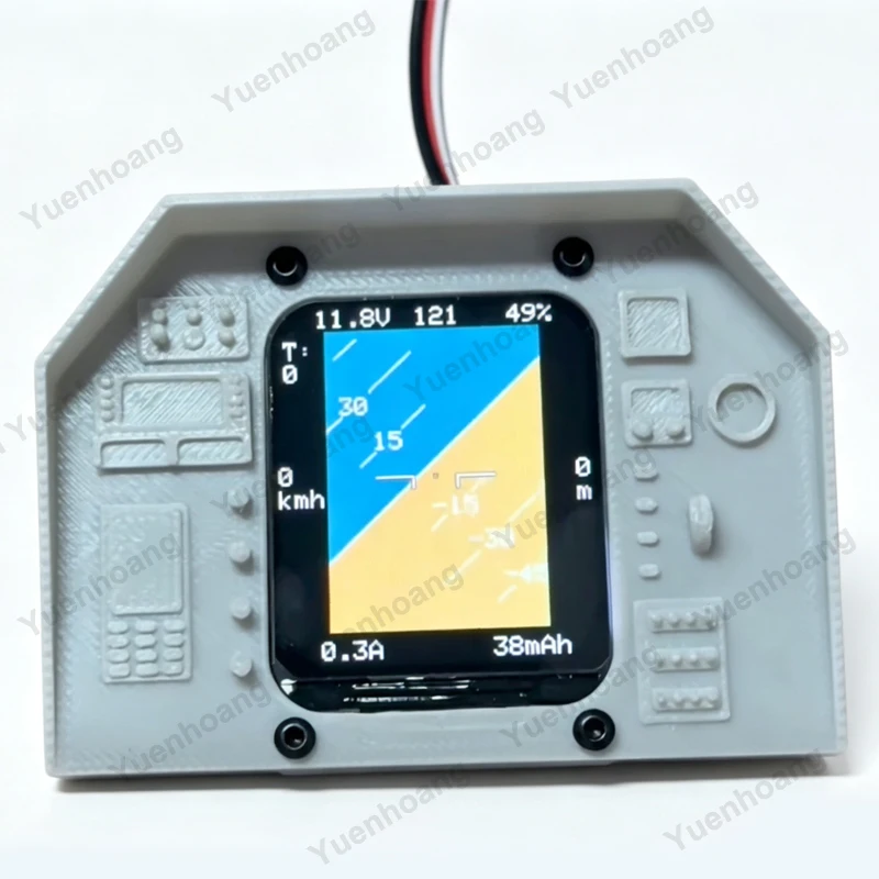 1PCS 1.69-inch Screen Dashboard Simulated Cockpit Instrument Compatible with MAVLINK Telemetry Protocol for FPV RC Fixed Wing