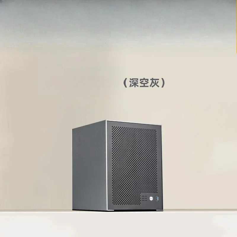 6-Disc NAS Chassis 3mm CNC Anodized Aluminum ITX Case with 1U PSU for Small Form Factor BuildGoods in stock