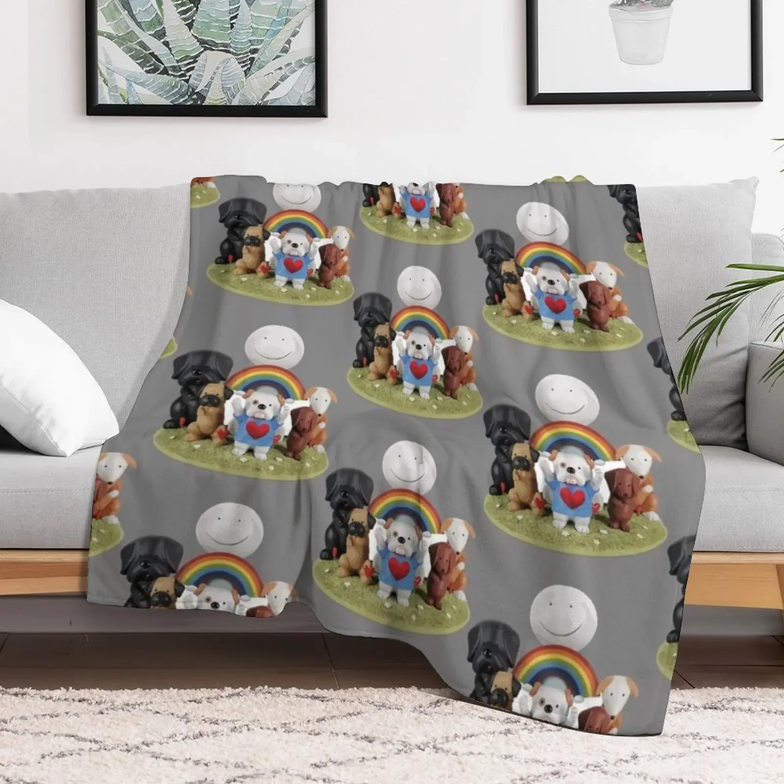 Doug Hyde : cartoon Throw Blanket Flannel Plaid Warm decorative Blankets