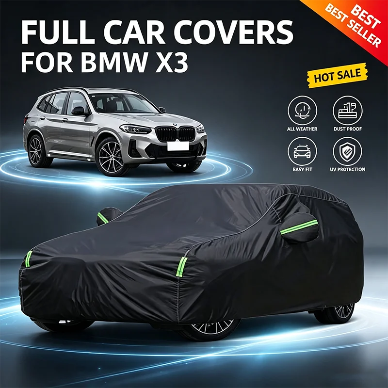 For BMW X3 Summer Full Car Cover Outdoor Sun UV Protection Dustproof Cooling Protective Auto Cover