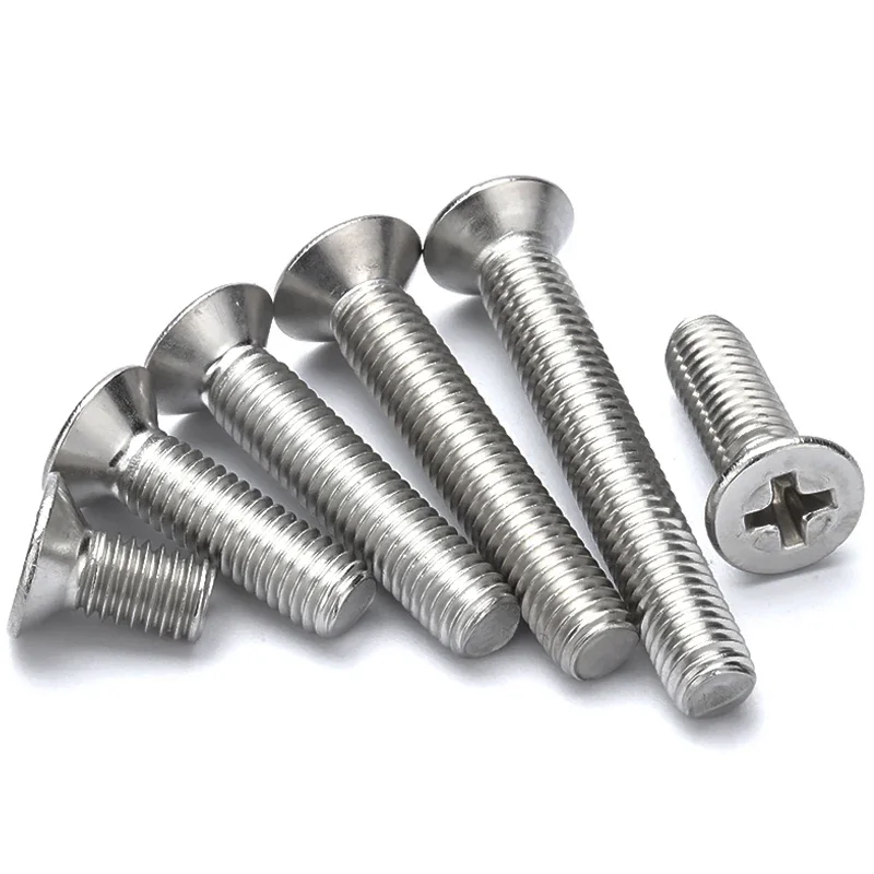 M3 M3.5 M4 M5 M6 M8 M10 Lengthen Cross Countersunk Head Screw KM Flat Head Machine Tooth Phillips Small Bolt 304 Stainless Steel