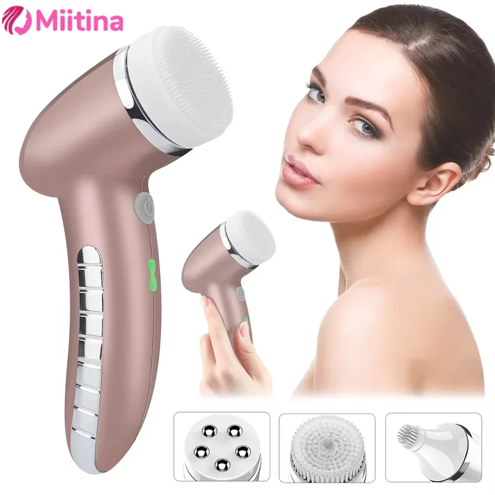 4 in 1 Electric 100% Safe Wash Facial Cleansing Brush IPX6 USB Electric Face Cleaning Tools Face Apa Skin Beauty Care Apparatus