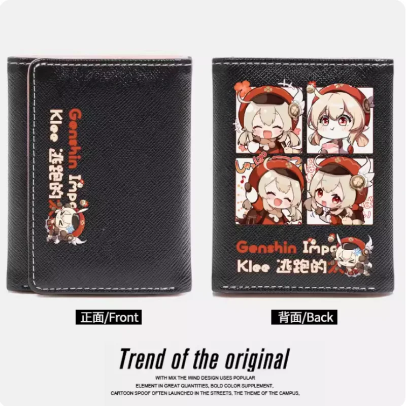 Genshin Impact Klee Anime PU Purse  Fashion Wallets Purse Card Coin Hasp Money Bag Cosplay Gift B477